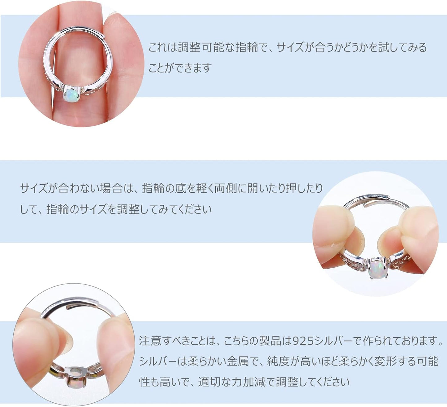 指輪シルバー 925 金属アレルギー対応 リング 調整可能カジュアル普段使い レディース